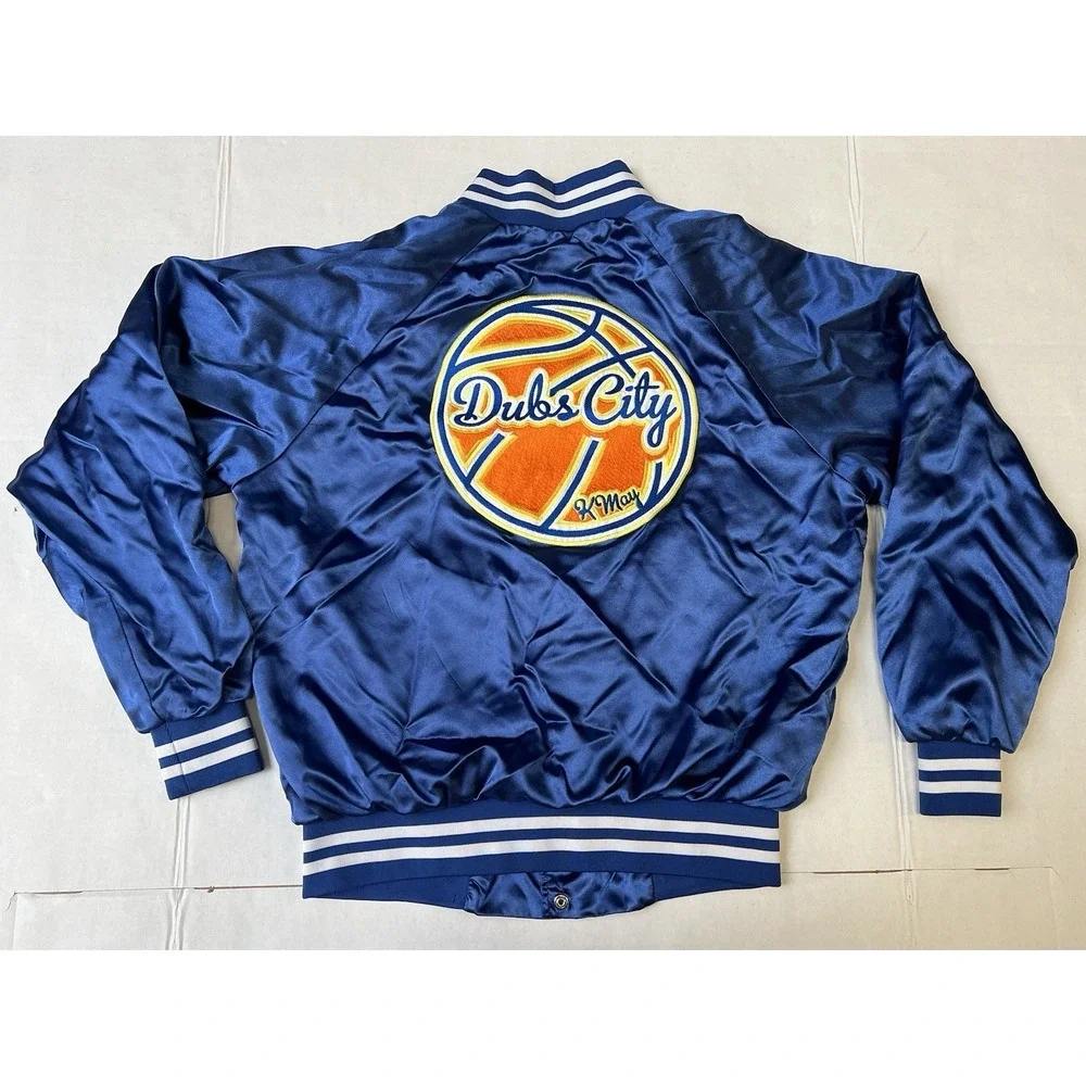 Dubs City Warriors Retro Upcycled Varsity Jacket Men's M K May